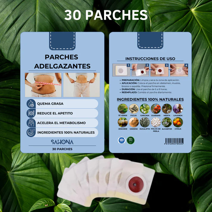 x30 PARCHES ADELGAZANTES Slim CON FÓRMULA NATURAL